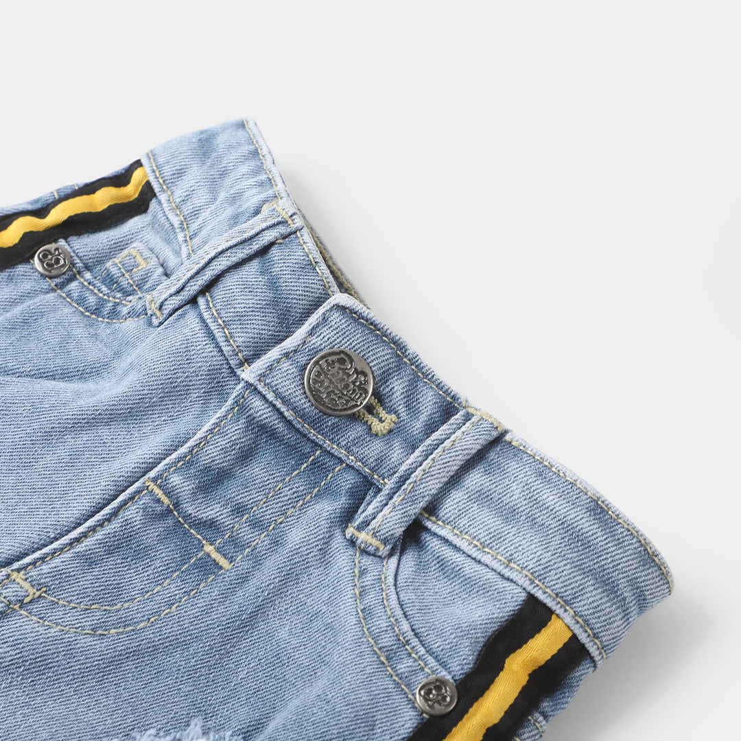 Infant Boys Denim Short Tape - Ice Blue