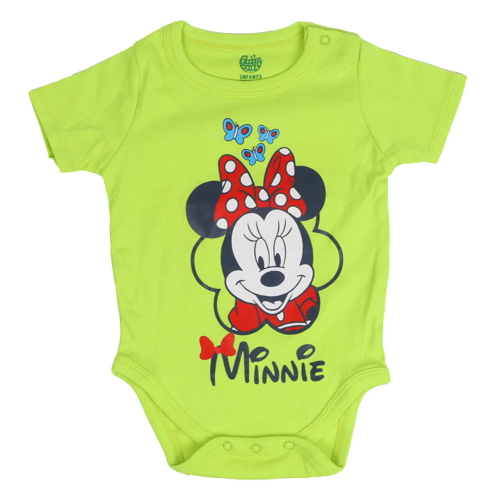 Infants Girls Basic Romper Character - Lime