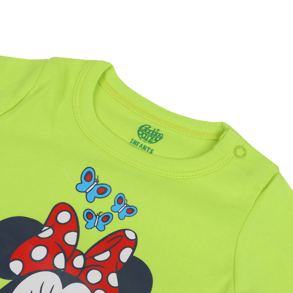 Infants Girls Basic Romper Character - Lime