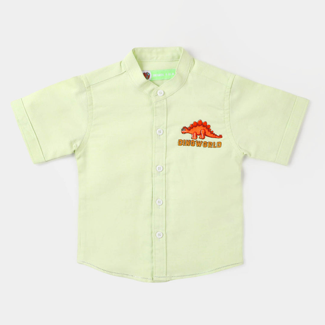 Infant Boys Oxford Casual Shirt Dino World - L.Green