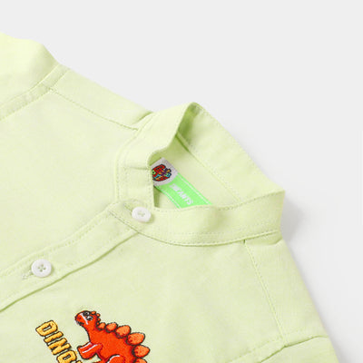 Infant Boys Oxford Casual Shirt Dino World - L.Green
