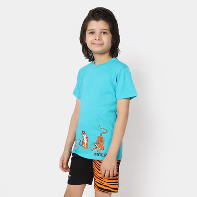 Boys 2 PCs Suit Tiger| Blue/Black