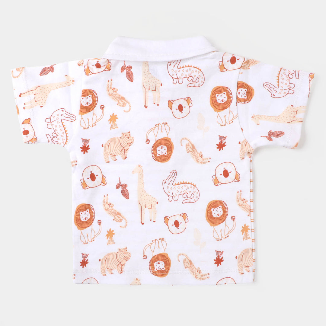 Infant Boys Suit Safari Animal - B/White