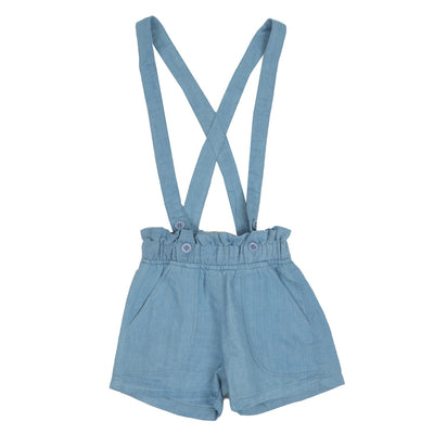 Infants Girls Short Denim Dungaree - Ice Blue