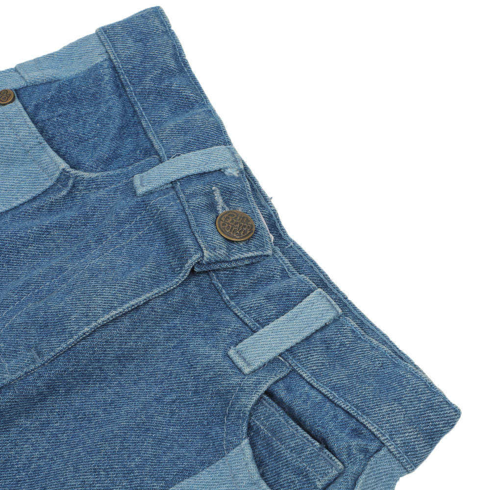 Girls Short Denim 2 Shades - Mid Light