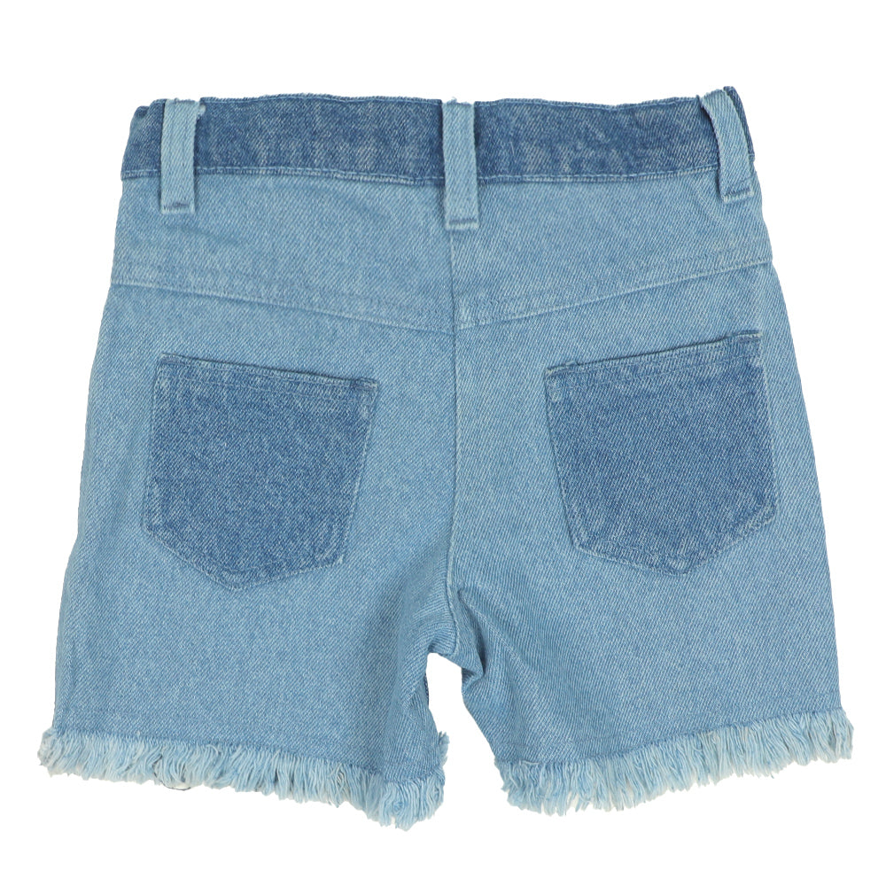 Girls Short Denim 2 Shades - Mid Light