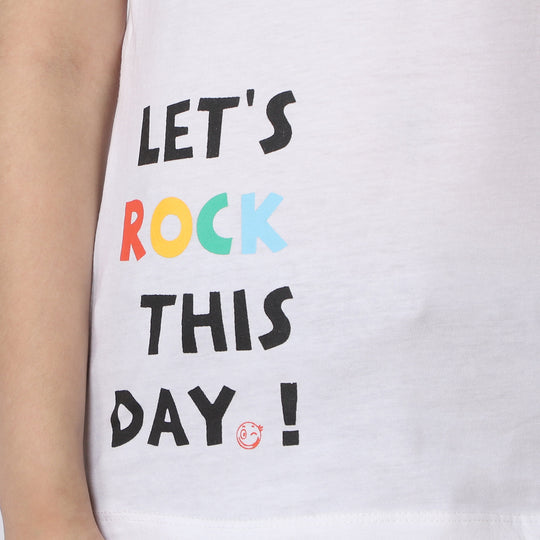 Boys T-Shirt Lets Rock - White