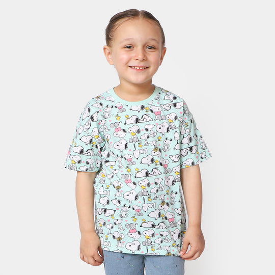 Girls T-Shirt Character Printed  | Sea Green