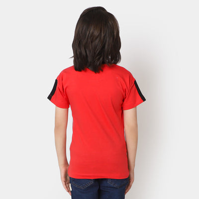 Boys T-Shirt Dino Research | Poppy Red
