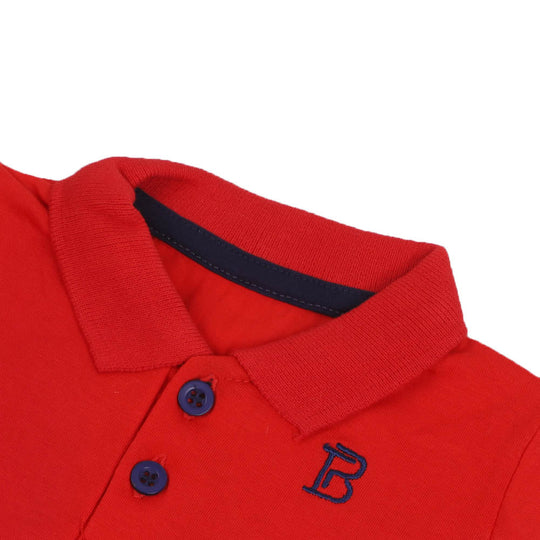 Boys Polo Plain Jersey - Red