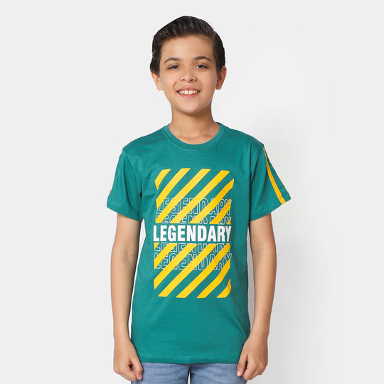 Boys Cotton T-Shirt Legendary - Teal Green