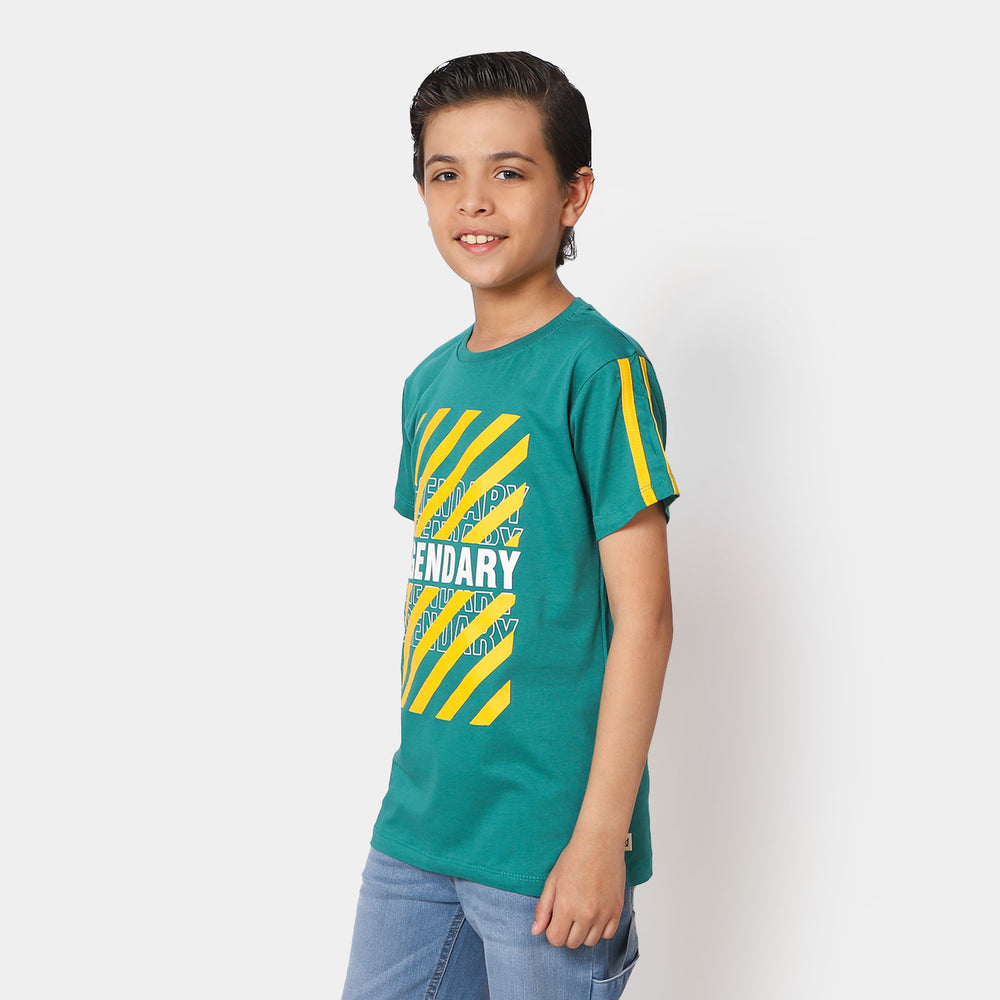 Boys Cotton T-Shirt Legendary - Teal Green