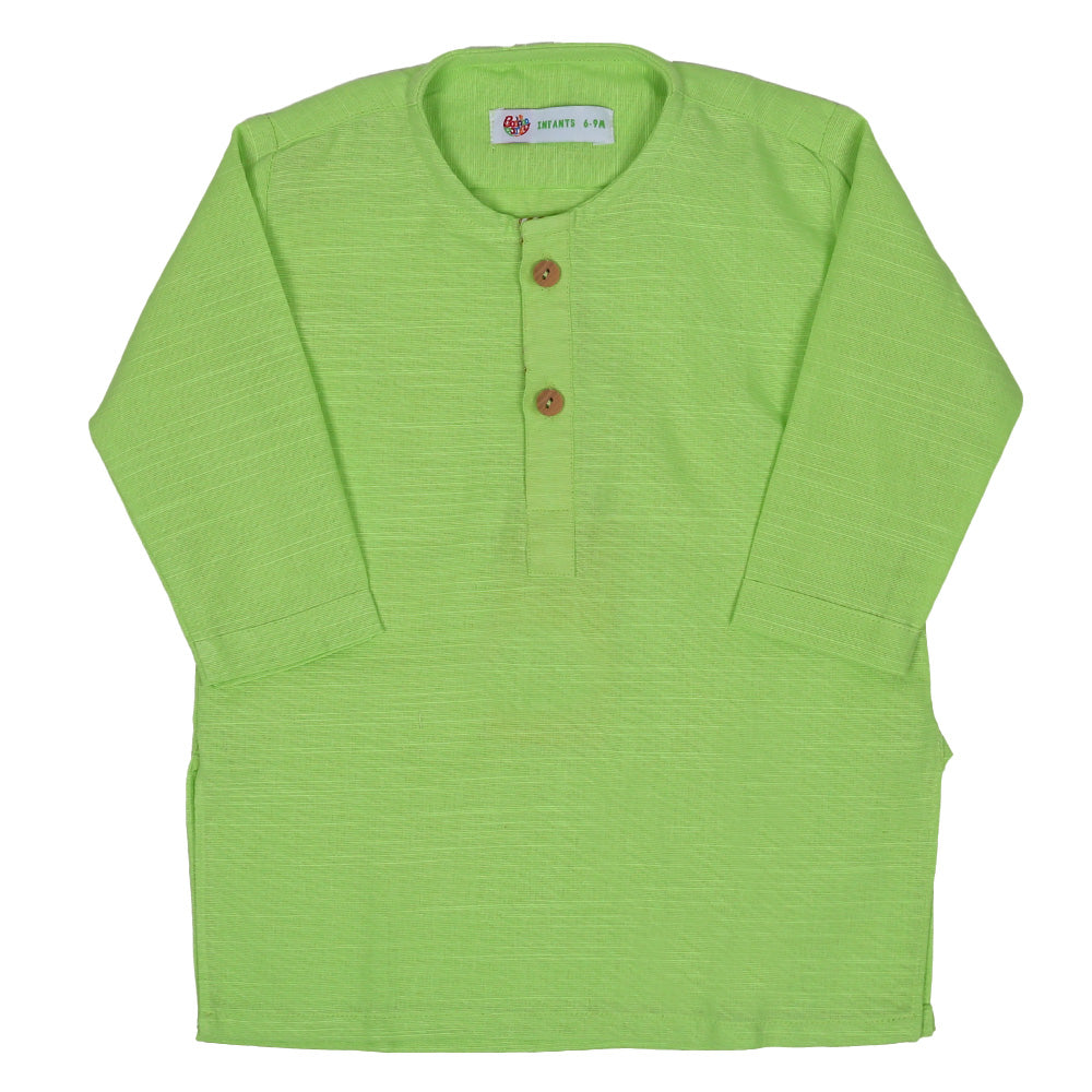 Infant Boys Basic Kurta Slub - Green