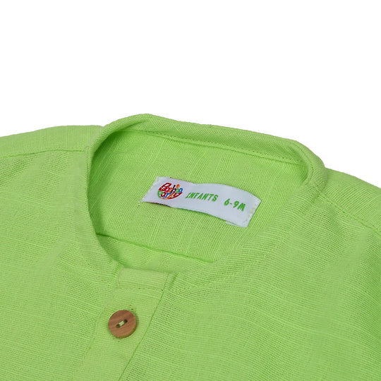 Infant Boys Basic Kurta Slub - Green