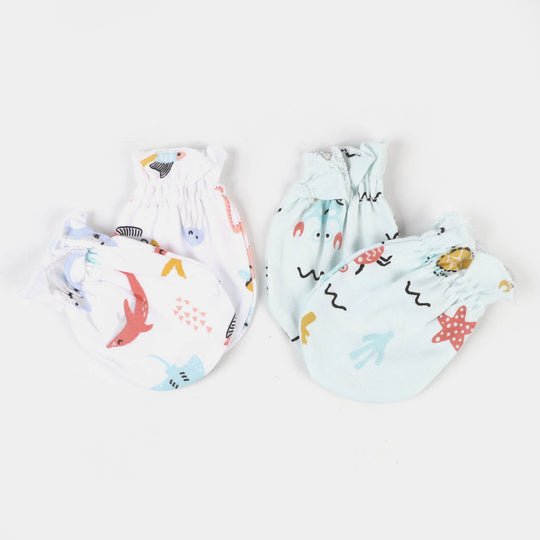 Infant Mittens 2Pcs Marine - Blue/White