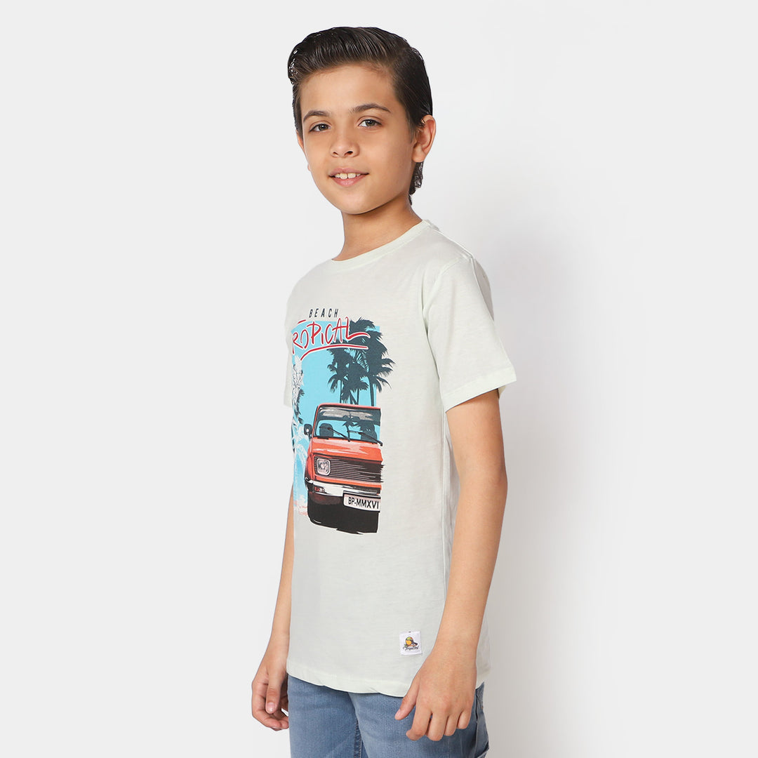 Boys T-Shirt Tropical Beach - Aqua Glass