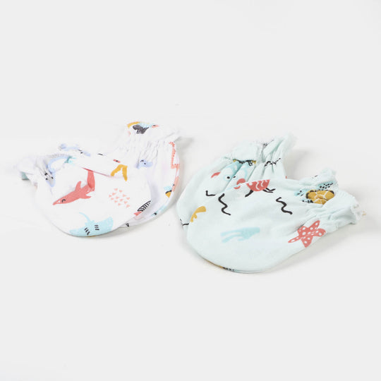 Infant Mittens 2Pcs Marine - Blue/White