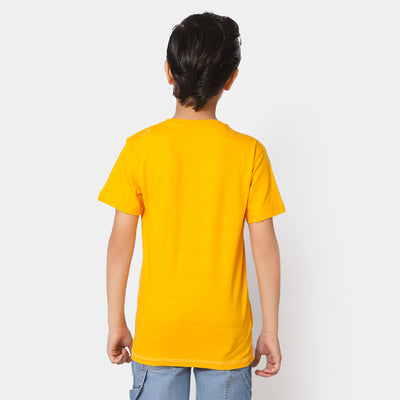 Boys Cotton T-Shirt H/S Beach Vibes - Yellow