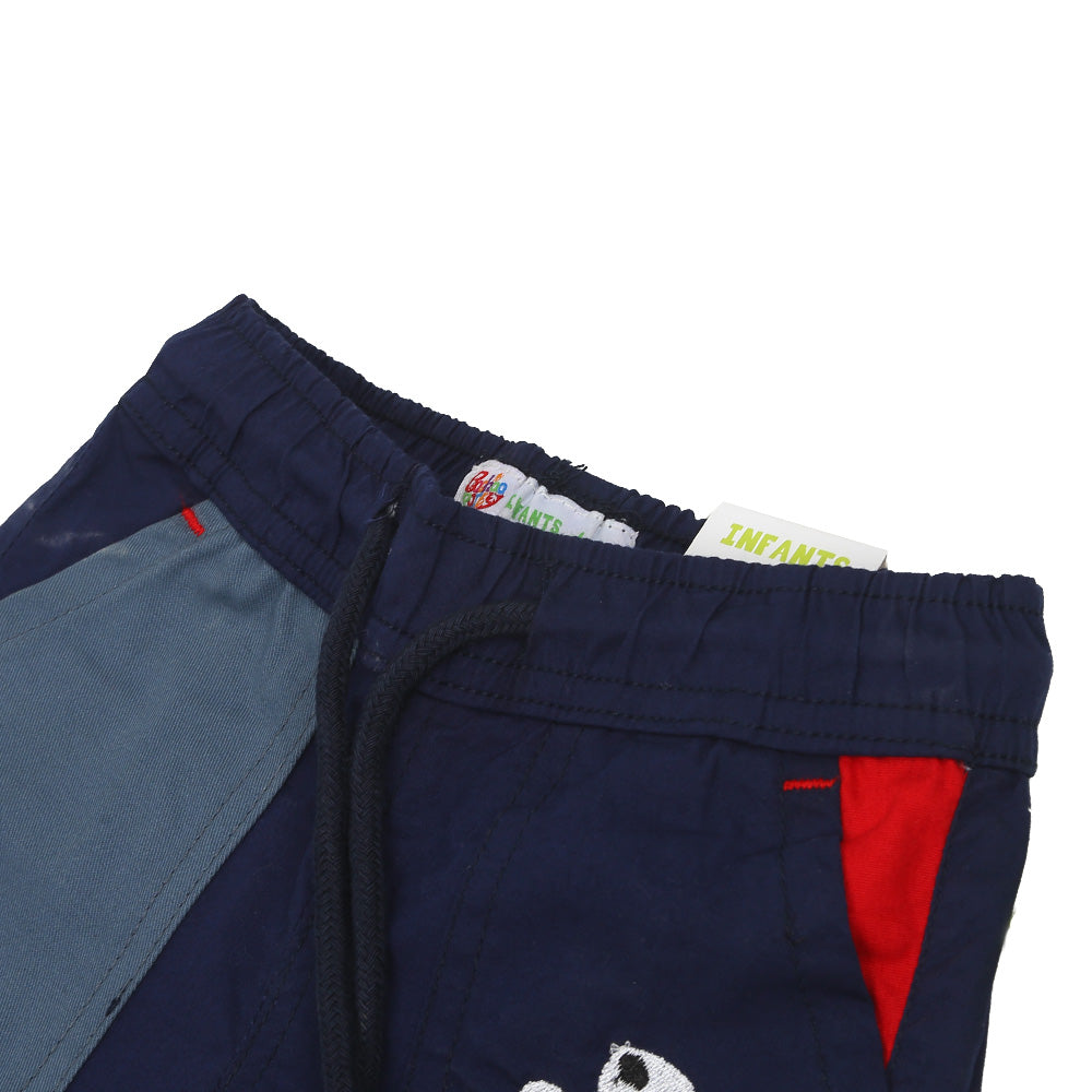 Infant Boys Pant Cotton Little Monster - Navy
