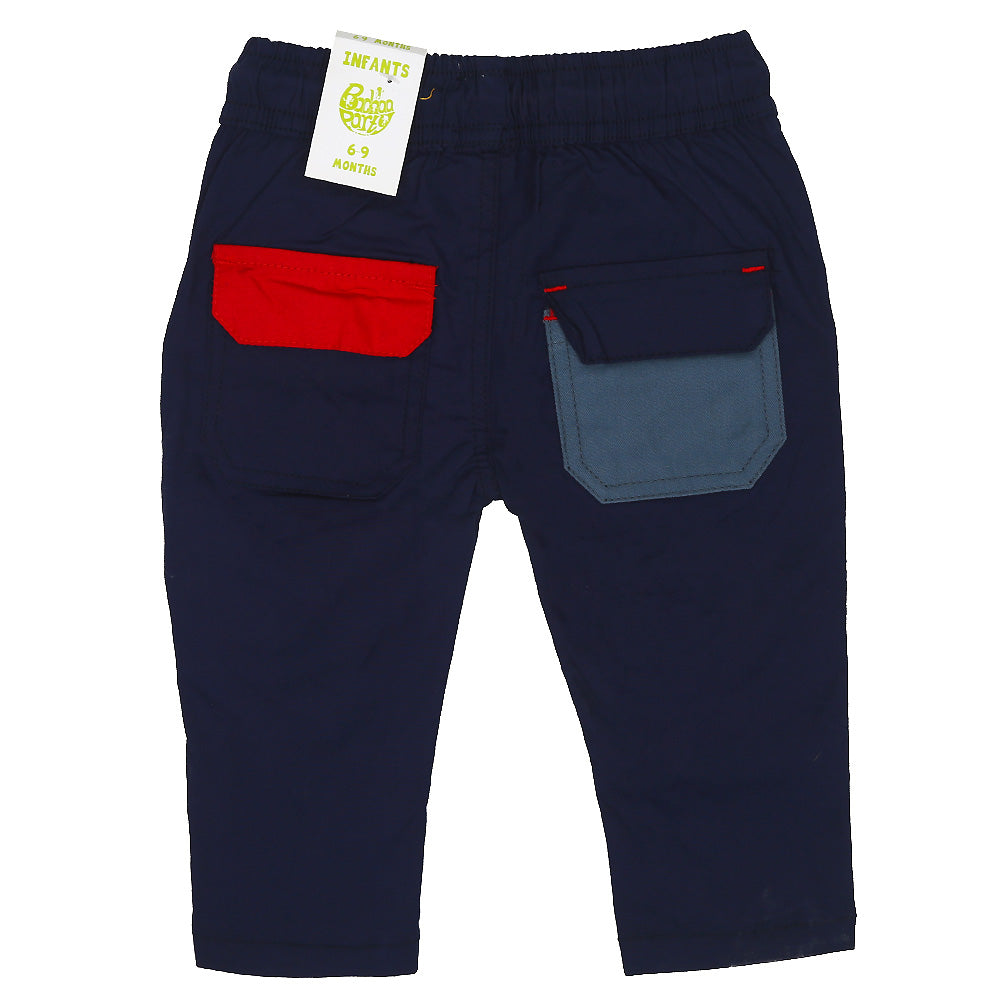 Infant Boys Pant Cotton Little Monster - Navy