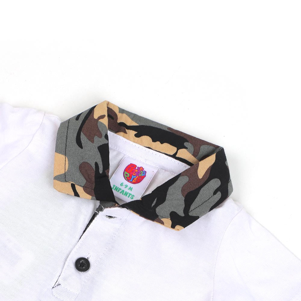 Infants Boys Suit 2 Pcs Star Embroidered - White