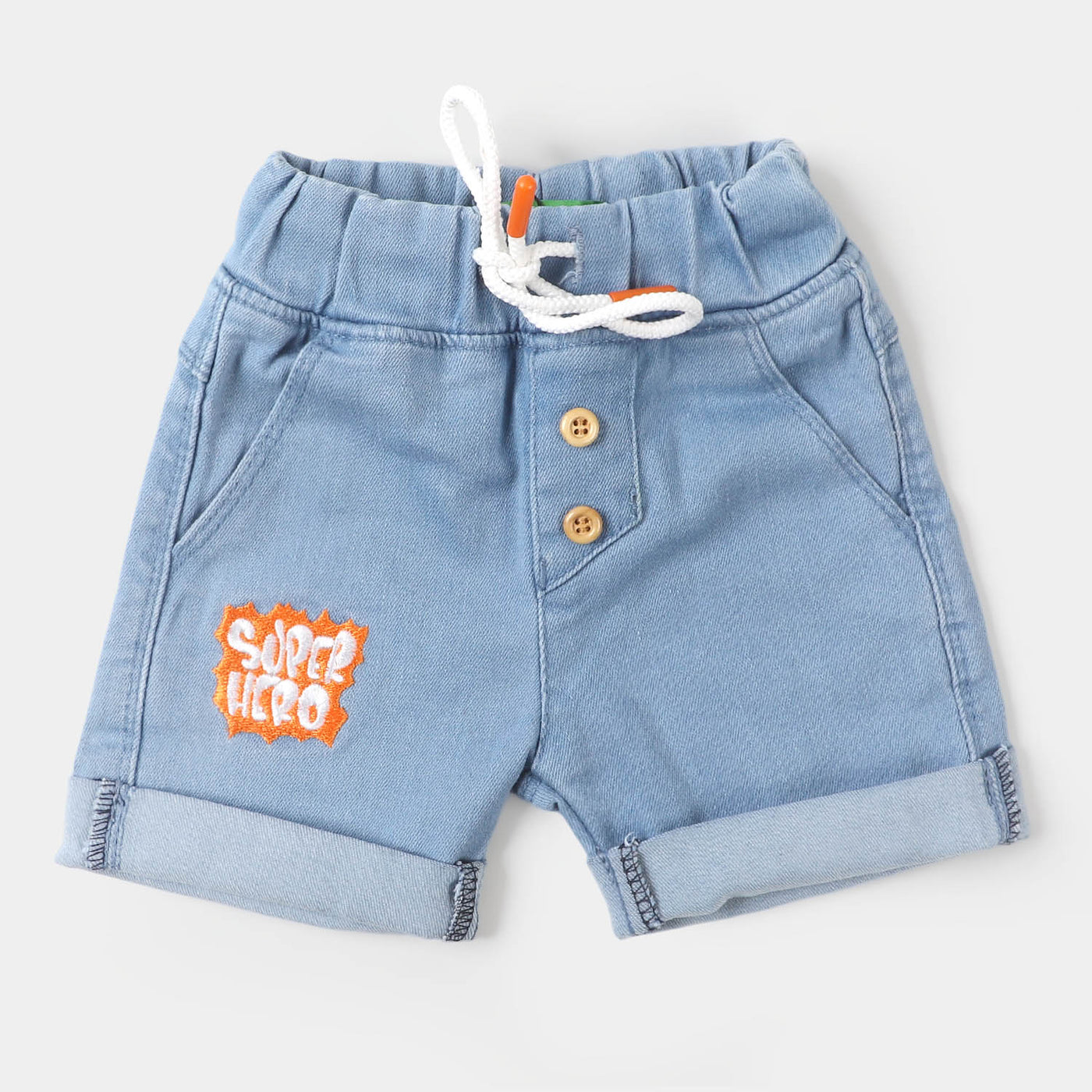 Infant Boys Denim Short Super Hero - Ice Blue