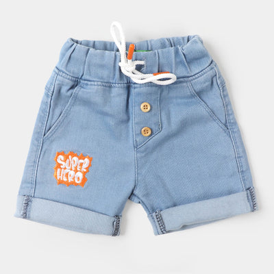 Infant Boys Denim Short Super Hero - Ice Blue