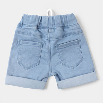 Infant Boys Denim Short Super Hero - Ice Blue