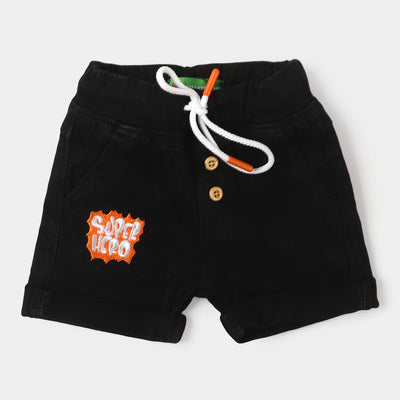 Infant Boys Denim Short Super Hero - BLACK