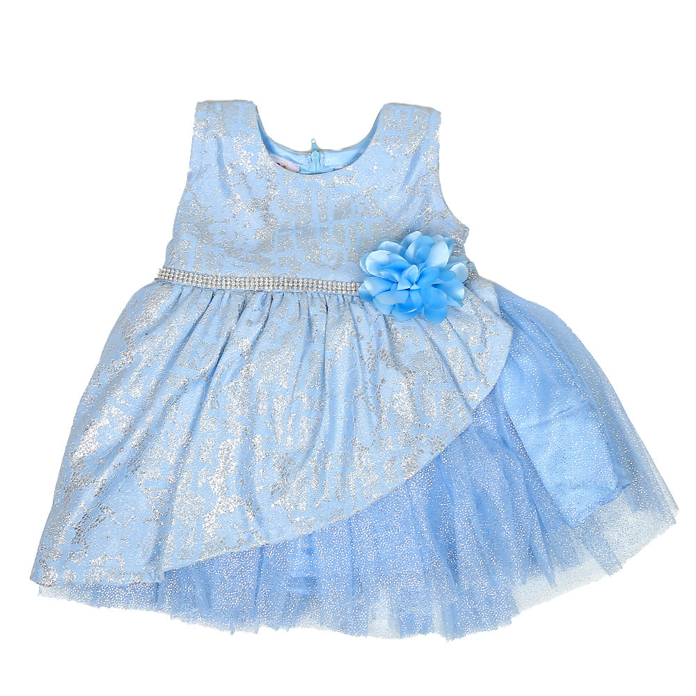 Infant Girls Frock Fancy Monsoon - Sky Blue