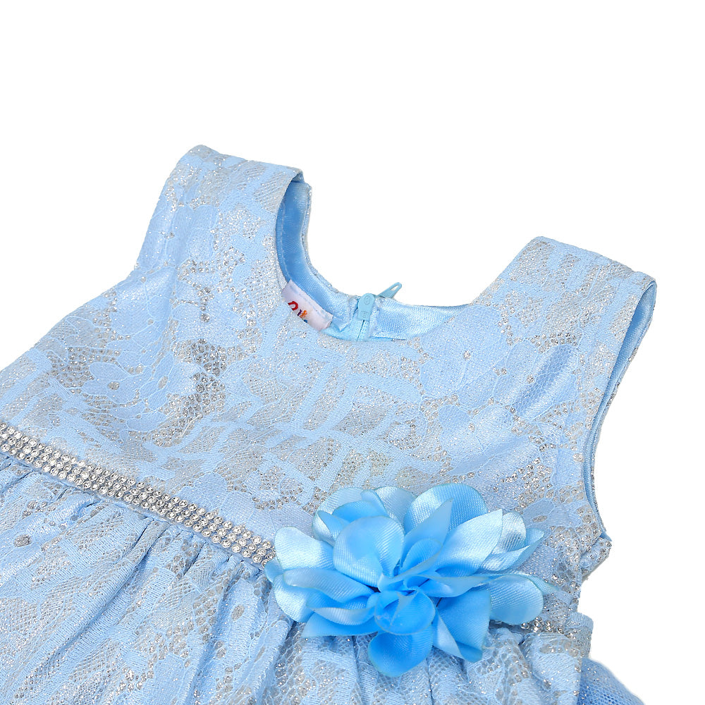 Infant Girls Frock Fancy Monsoon - Sky Blue