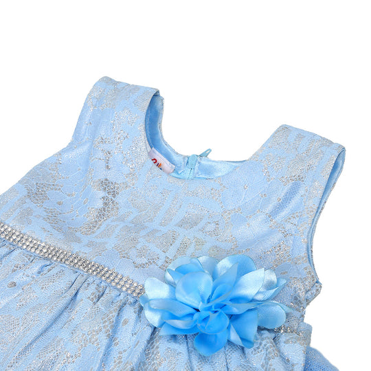 Infant Girls Frock Fancy Monsoon - Sky Blue