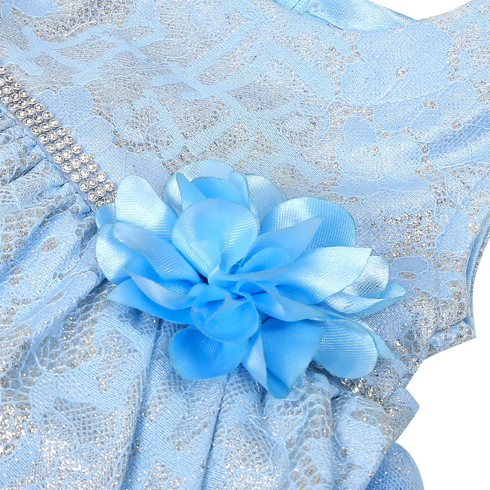 Infant Girls Frock Fancy Monsoon - Sky Blue