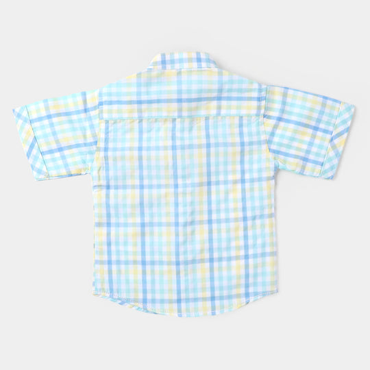 Infant Boys Yarn Dyed Casual Shirt Hi- Light Blue