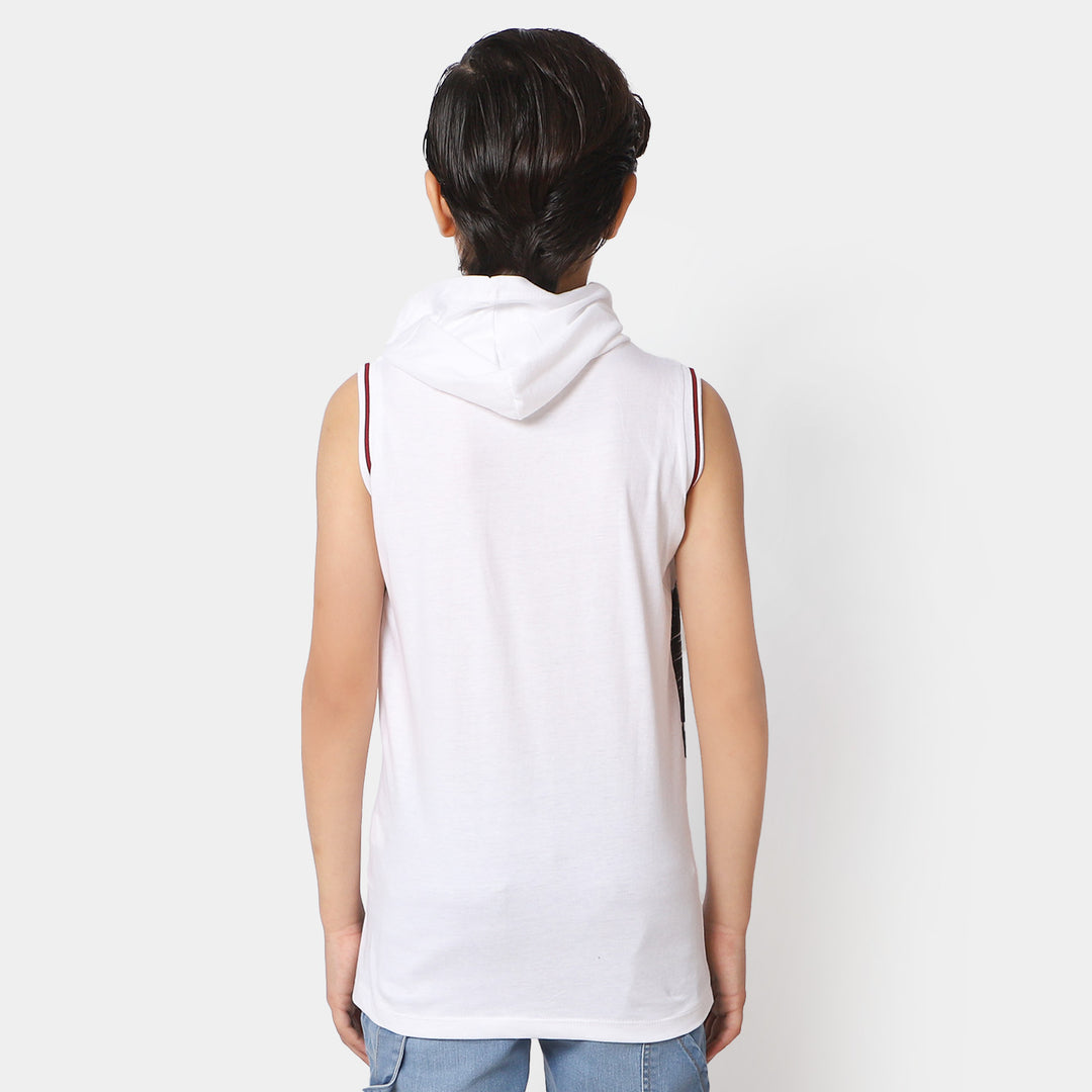 Boys Cotton Sando Summer | White