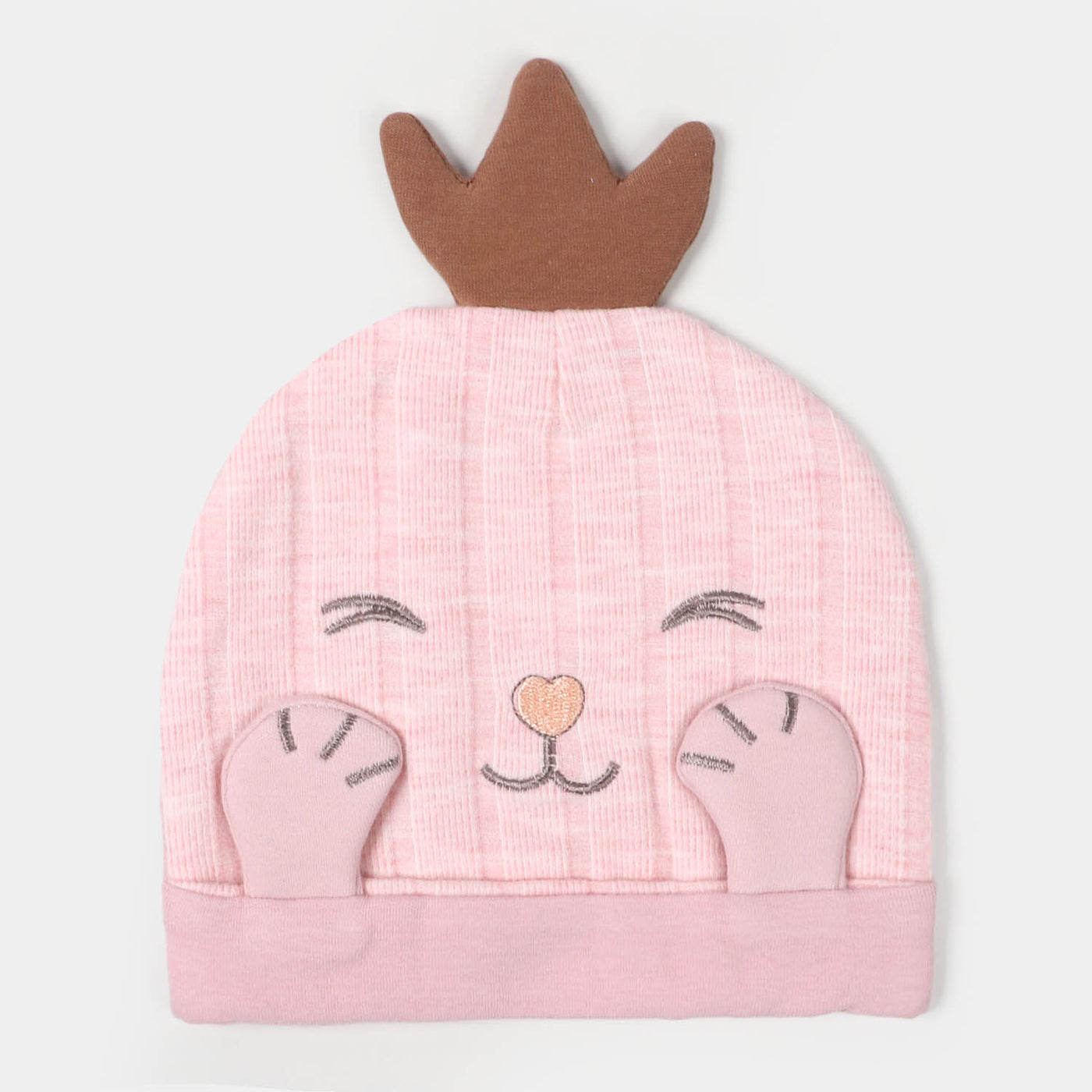 Baby Cap/Hat 6-9M | Bear Pink