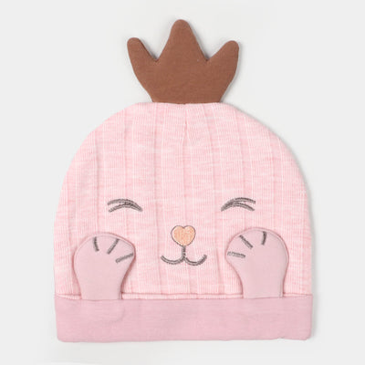 Baby Cap/Hat 6-9M | Bear Pink