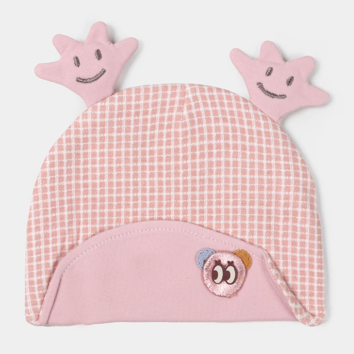 Baby Cap/Hat 6-9M | Check Pink