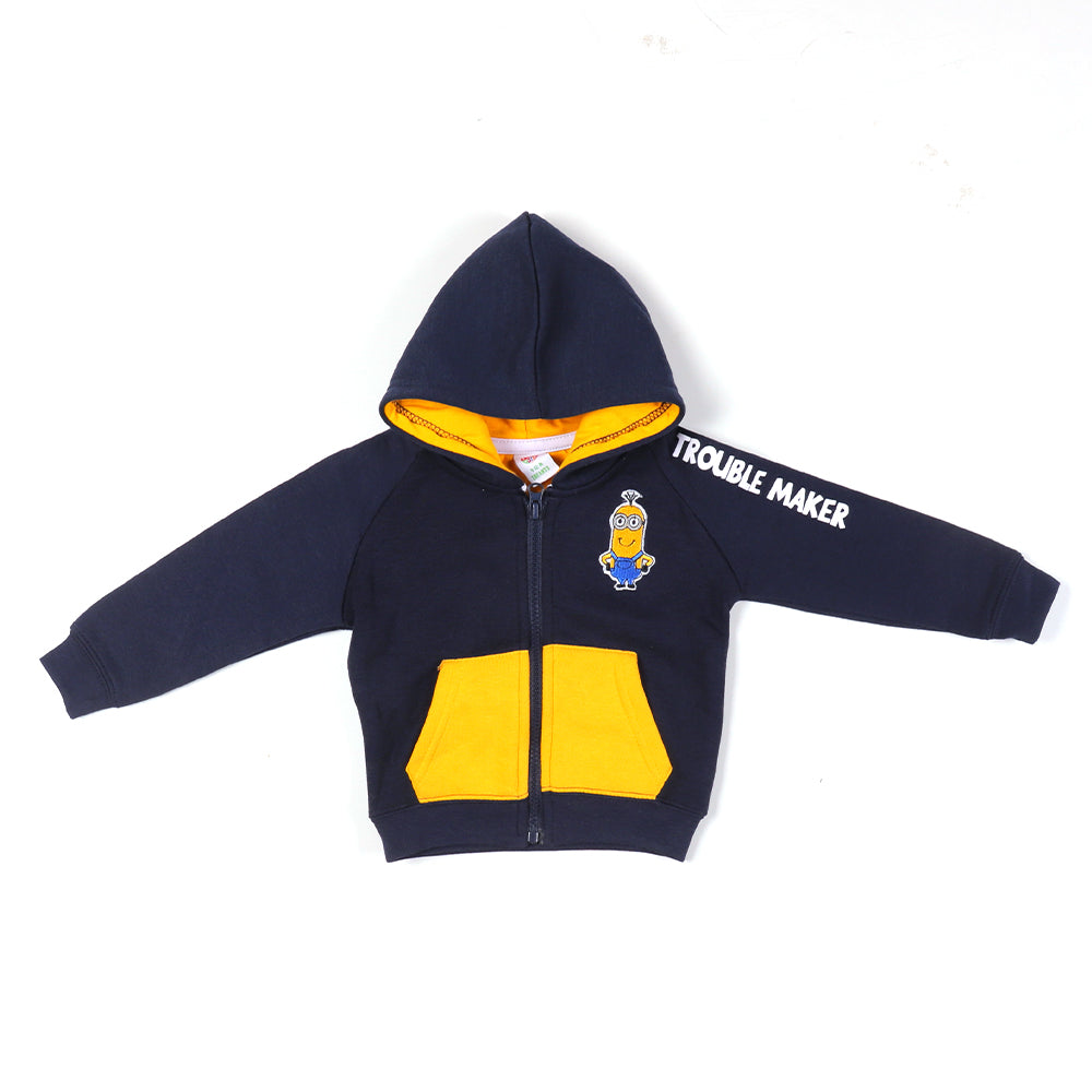 Character Hooded Jacket For Boys -Navy