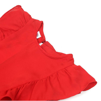 Girls Casual Top Red Rose - Red