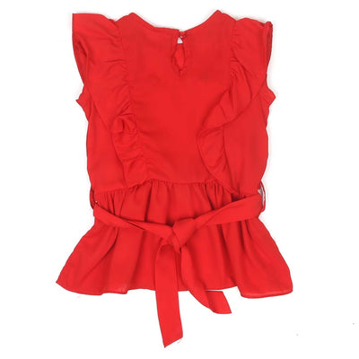 Girls Casual Top Red Rose - Red