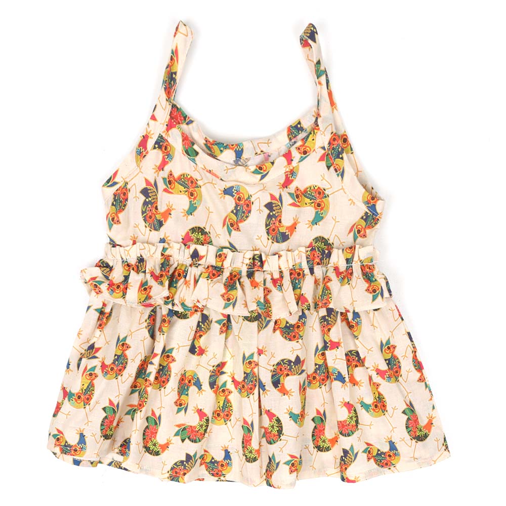 Infant Girls Cotton Frocks Cock-A Doodle-Doo - Multi
