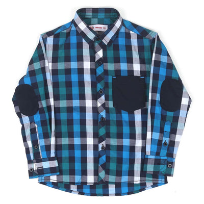 Boys Casual Shirt Check Blue - Blue Check