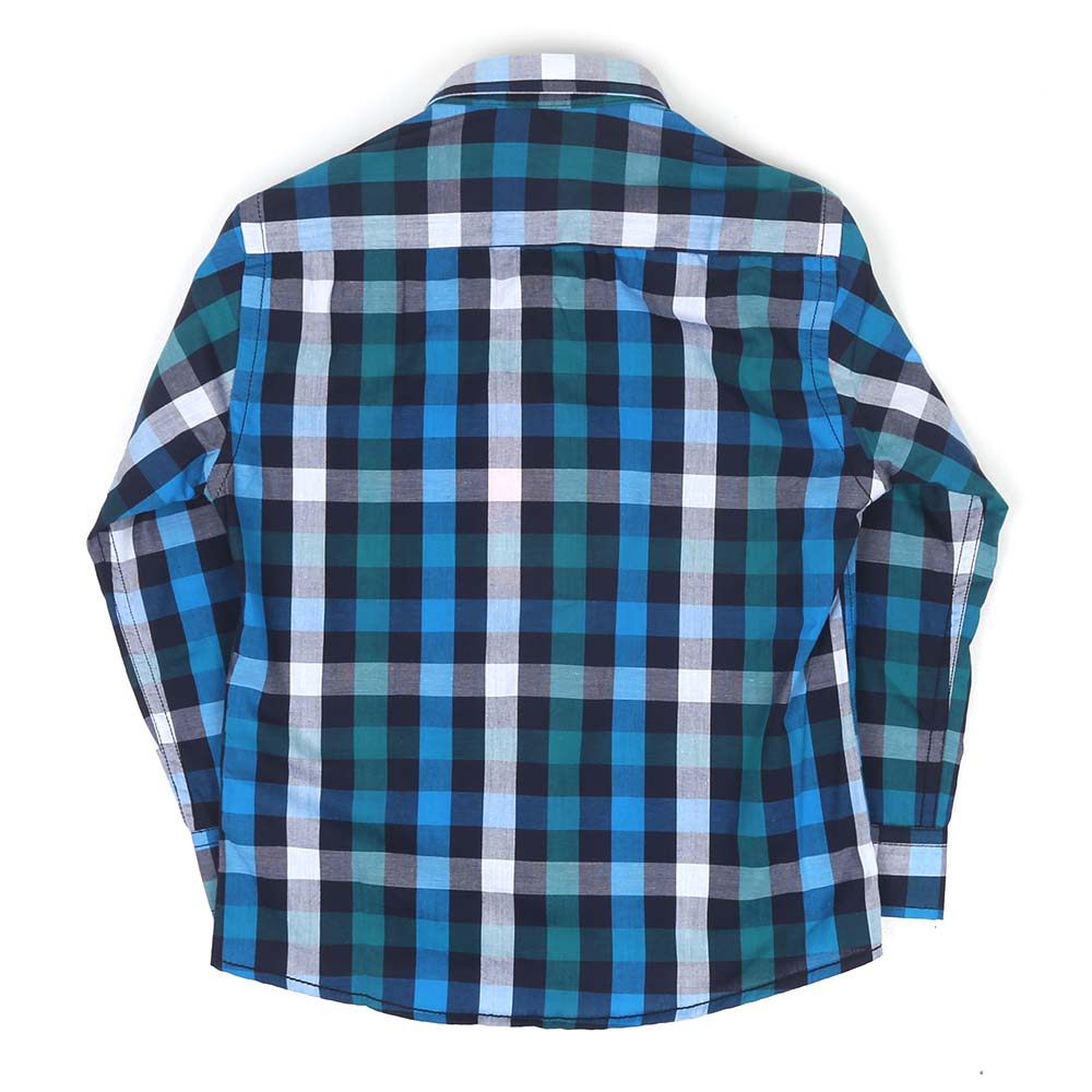 Boys Casual Shirt Check Blue - Blue Check