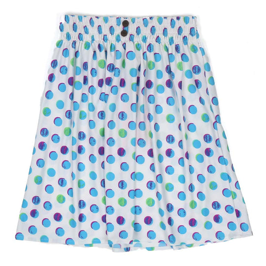 Infant Girls Short Skirt Multi Dots - White