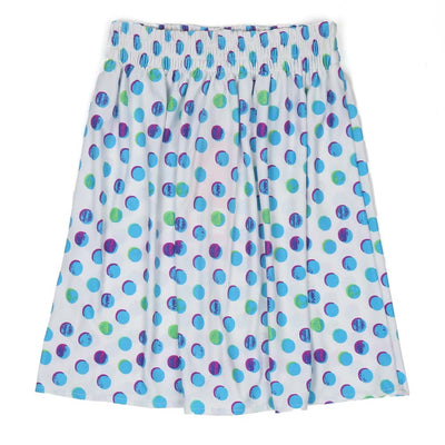 Infant Girls Short Skirt Multi Dots - White