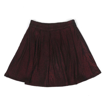 Pleat Short Skirt For Girls - Maroon