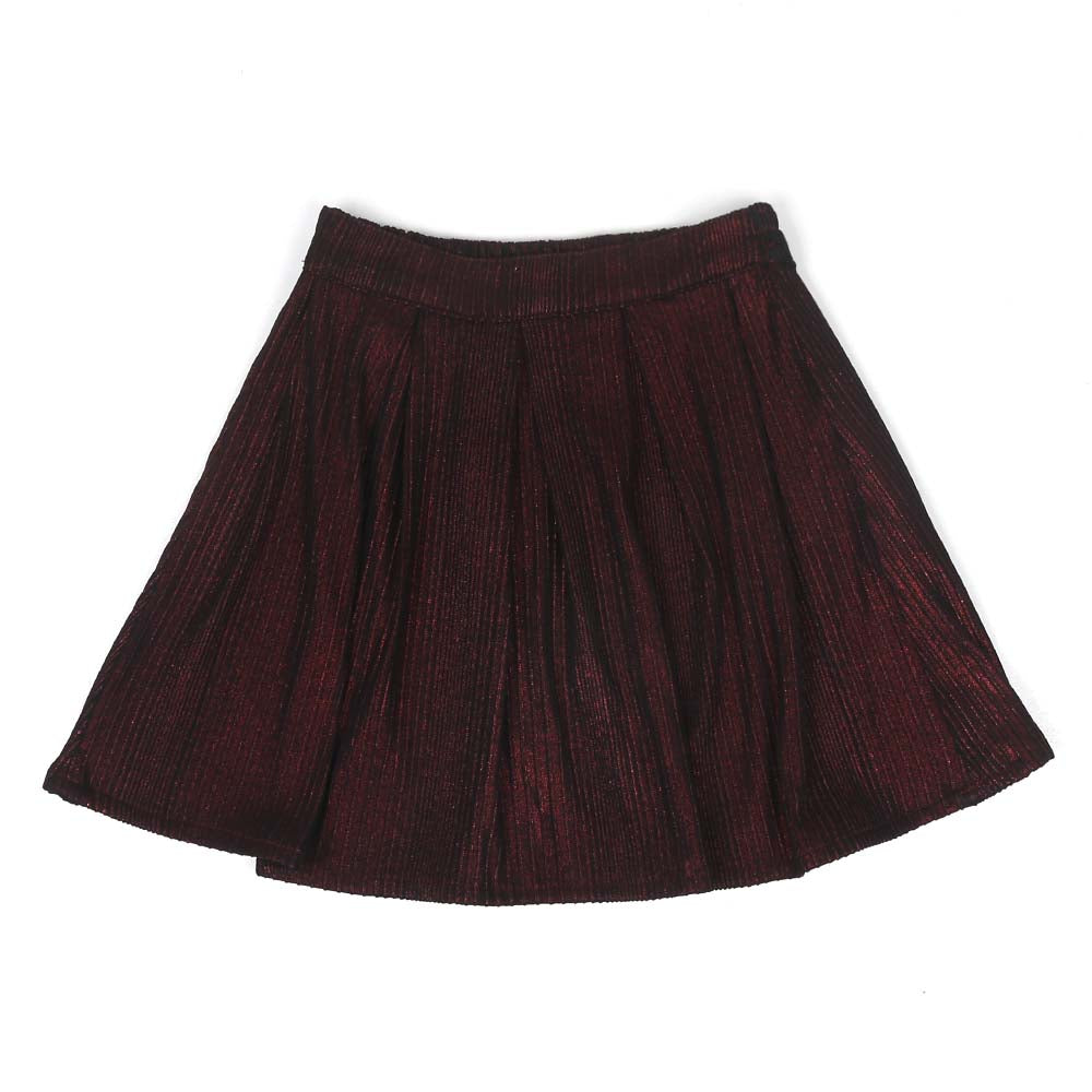 Pleat Short Skirt For Girls - Maroon
