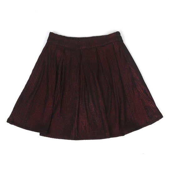Pleat Short Skirt For Girls - Maroon