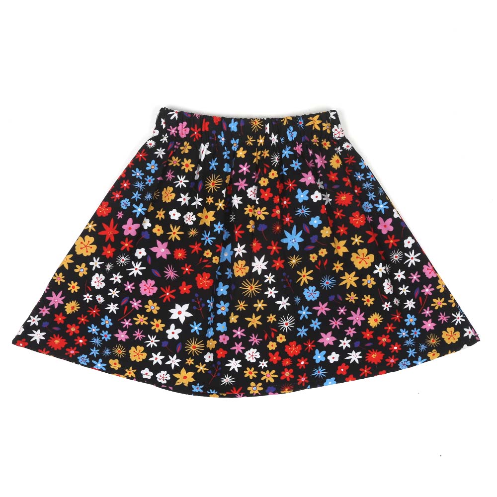 Infant Girls Digital Print Short Skirt Funk Flora - Black